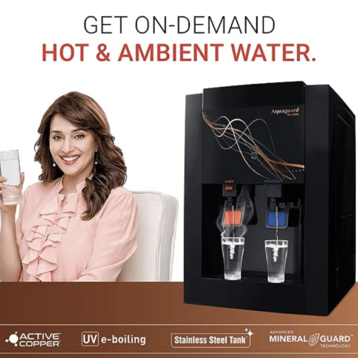 Eureka Forbes Aquaguard Blaze RO+Stainless Steel+HOT+Ambient+Active Copper Technology Water Purifier (Black) - Image 4
